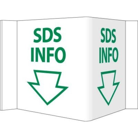 NATIONAL MARKER CO Facility Visi Sign - SDS Info, 8-3/4in x 5-3/4in, Green on White VS99W